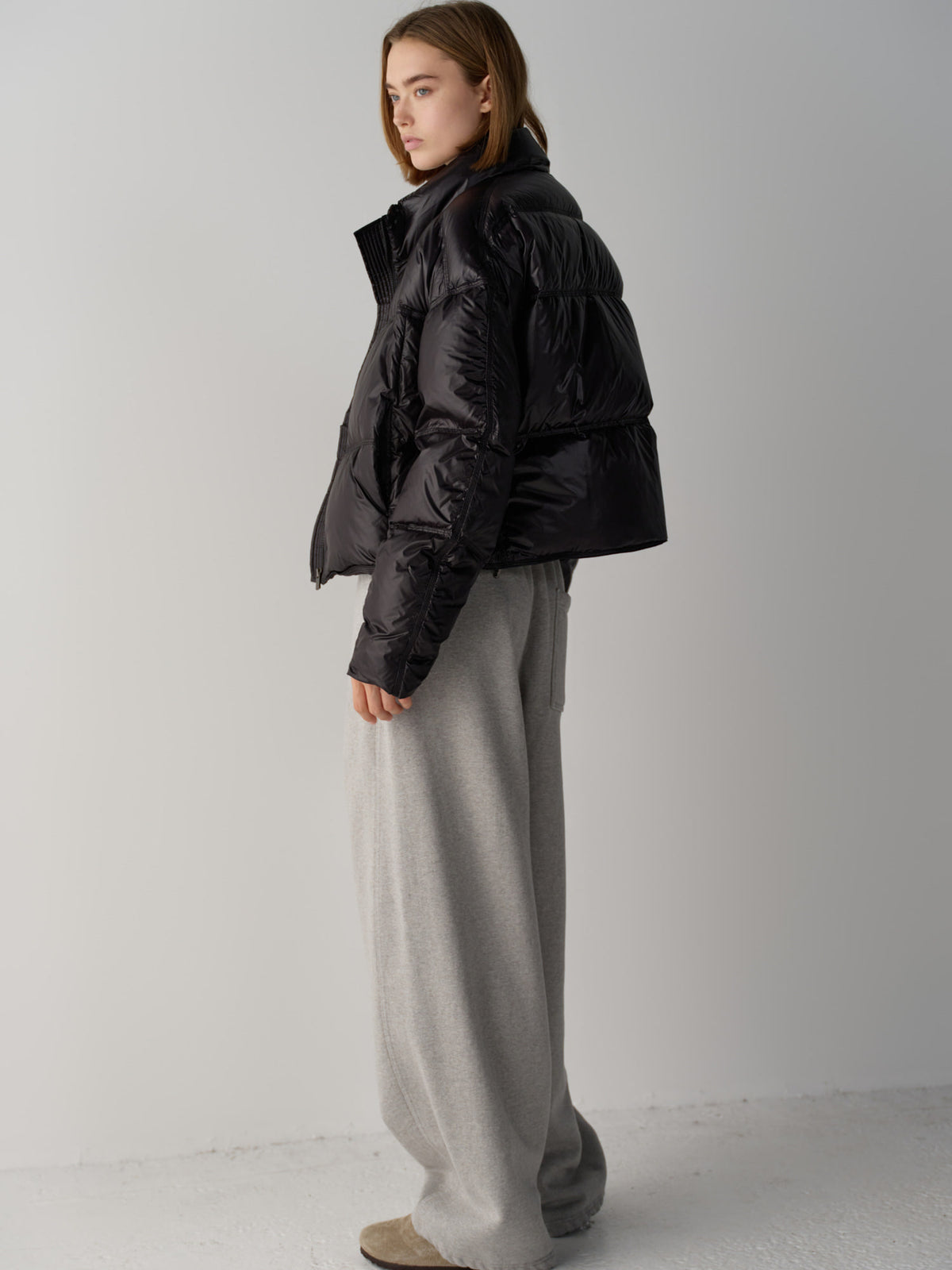 Curved Warm Sweatpants_melange grey