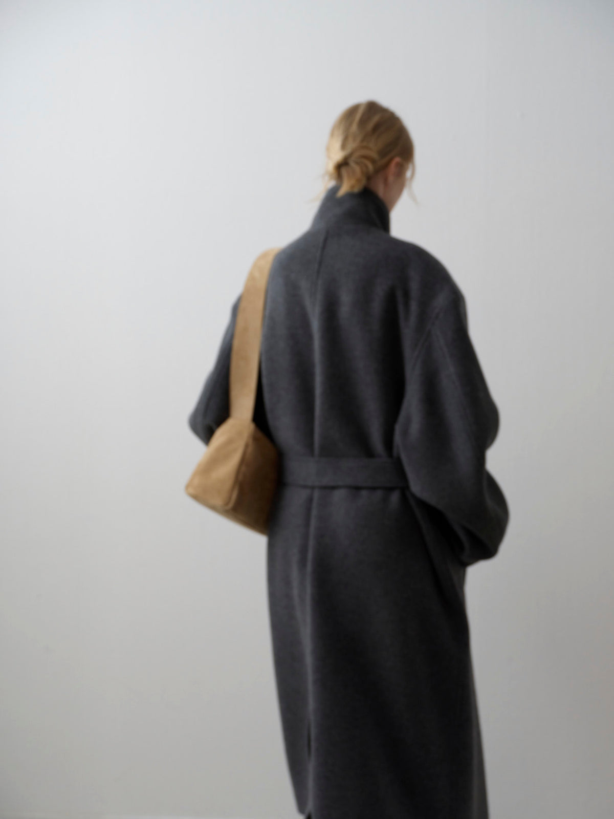 Cashmere High-neck Coat_charcoal