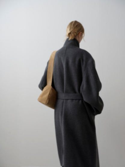 Cashmere High-neck Coat_charcoal