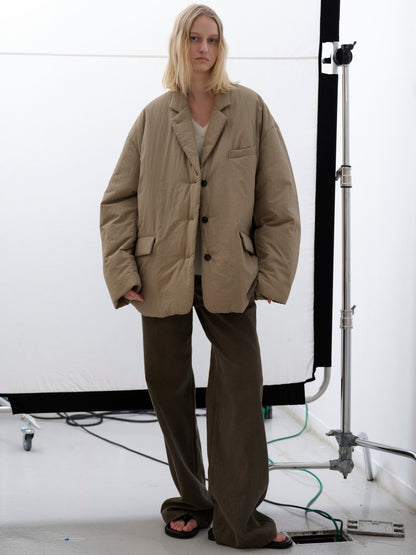 Striped Straight Denim_khaki