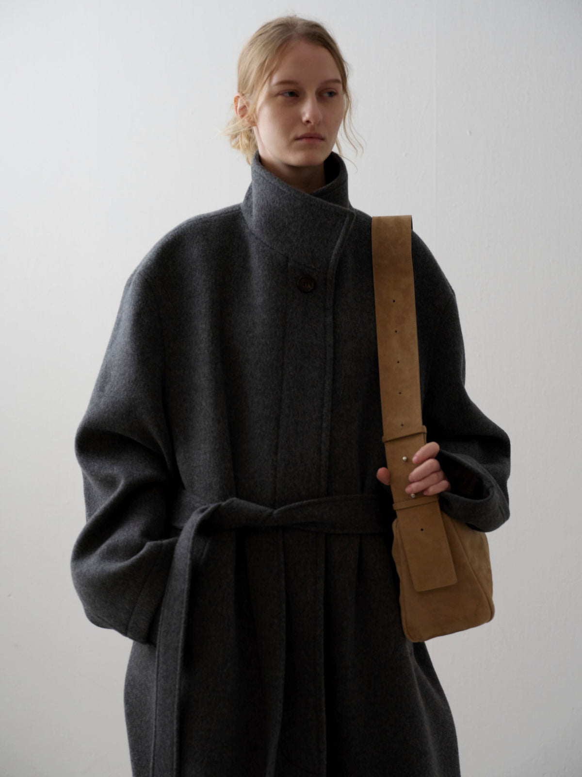 Cashmere High-neck Coat_charcoal