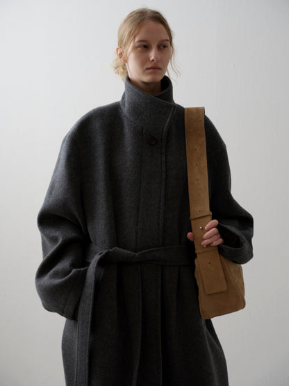 Cashmere High-neck Coat_charcoal