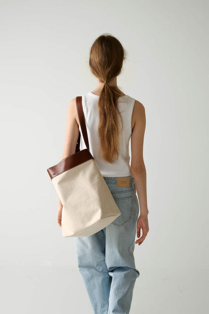 Langres Big Bag_cognac ecru