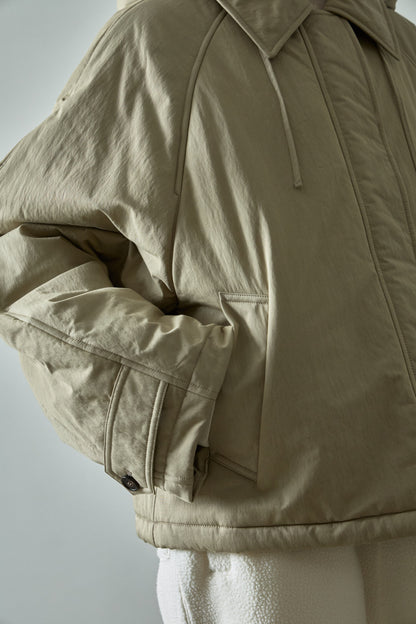 Minimal Hooded Padded Jacket_beige