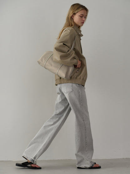 High-Waist Straight Jeans_light grey