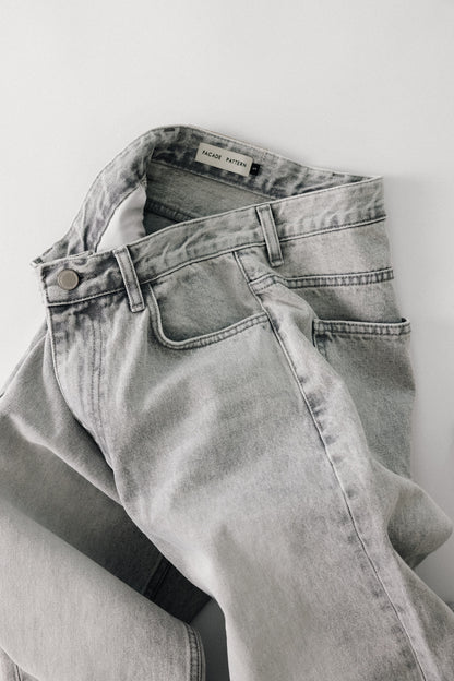 Classic Straight Jeans_light grey
