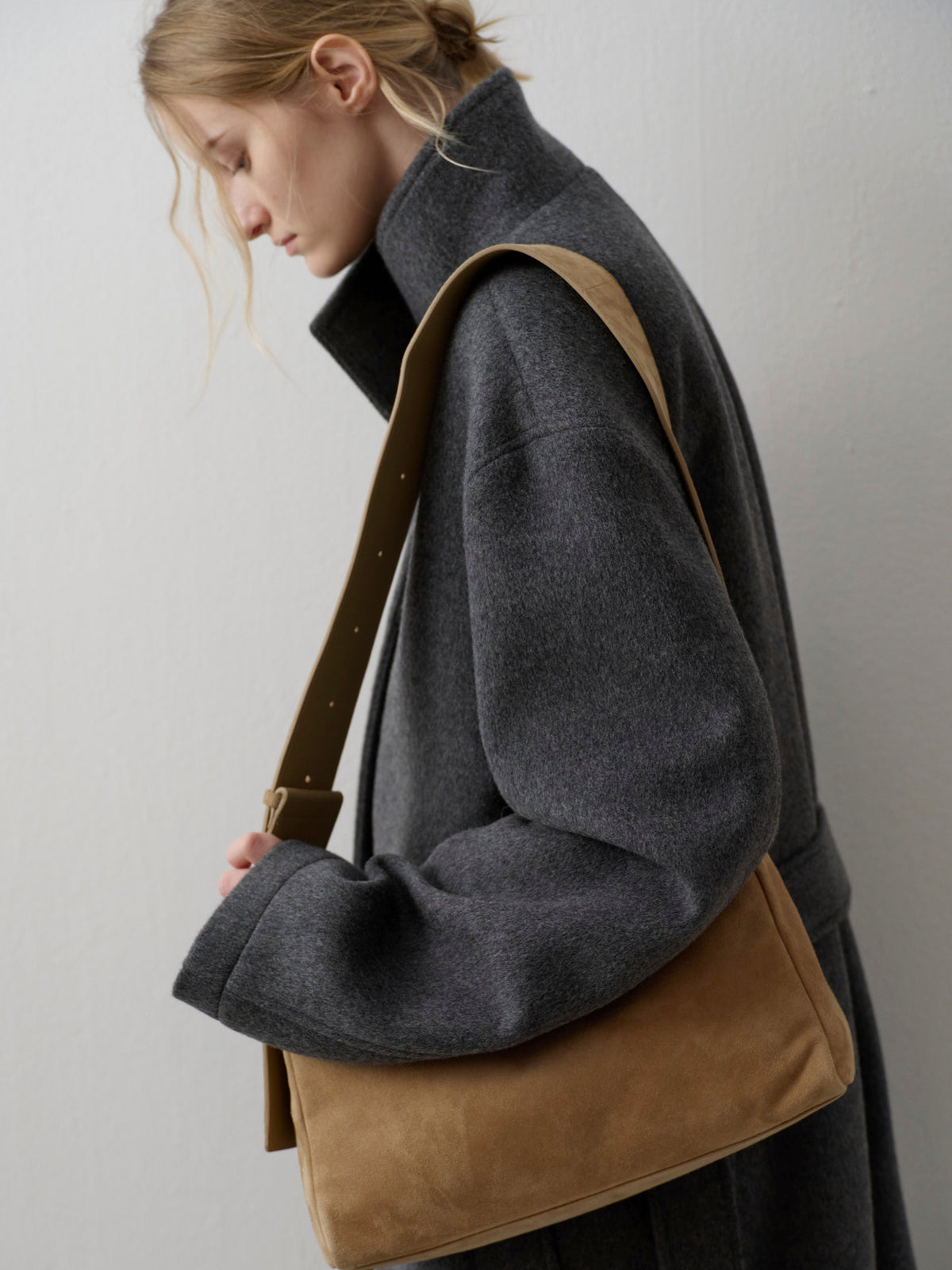 Cashmere High-neck Coat_charcoal