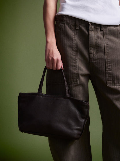 Breeze Tote Washed Leather Bag_chocolate