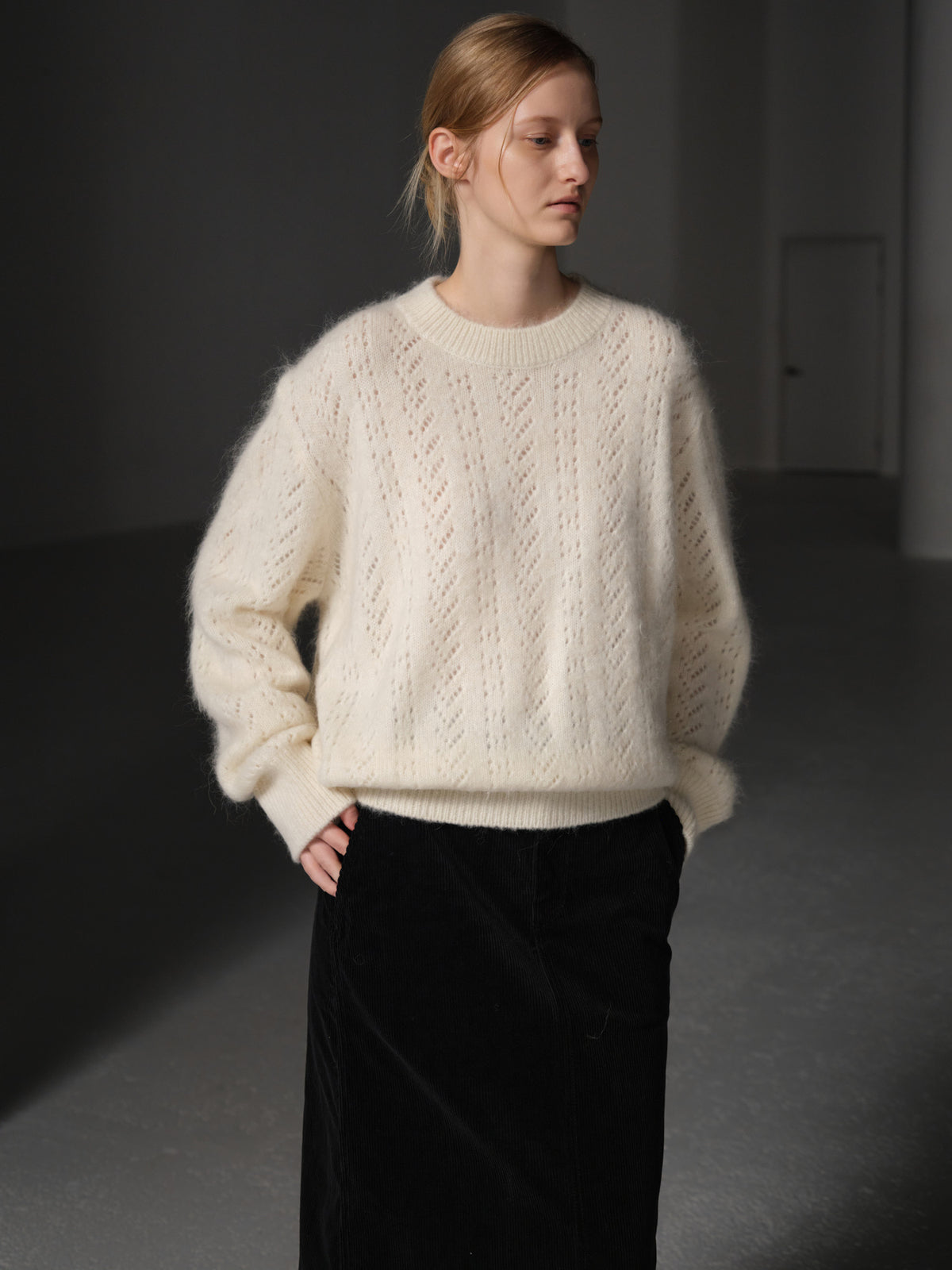 Alpaca Pointel Knit_ivory