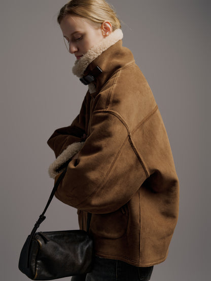 Lambswool suede mustang_camel