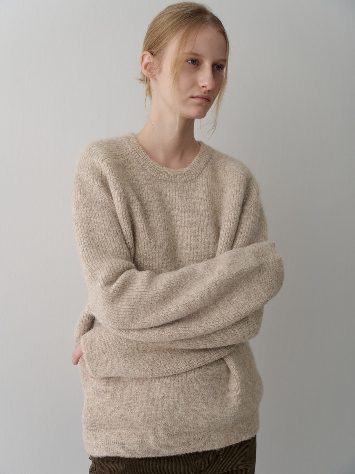 Alpaca Pullover Sweater_beige