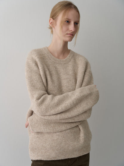 Alpaca Pullover Sweater_beige