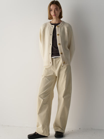 Essential Raglan Cardigan_ivory