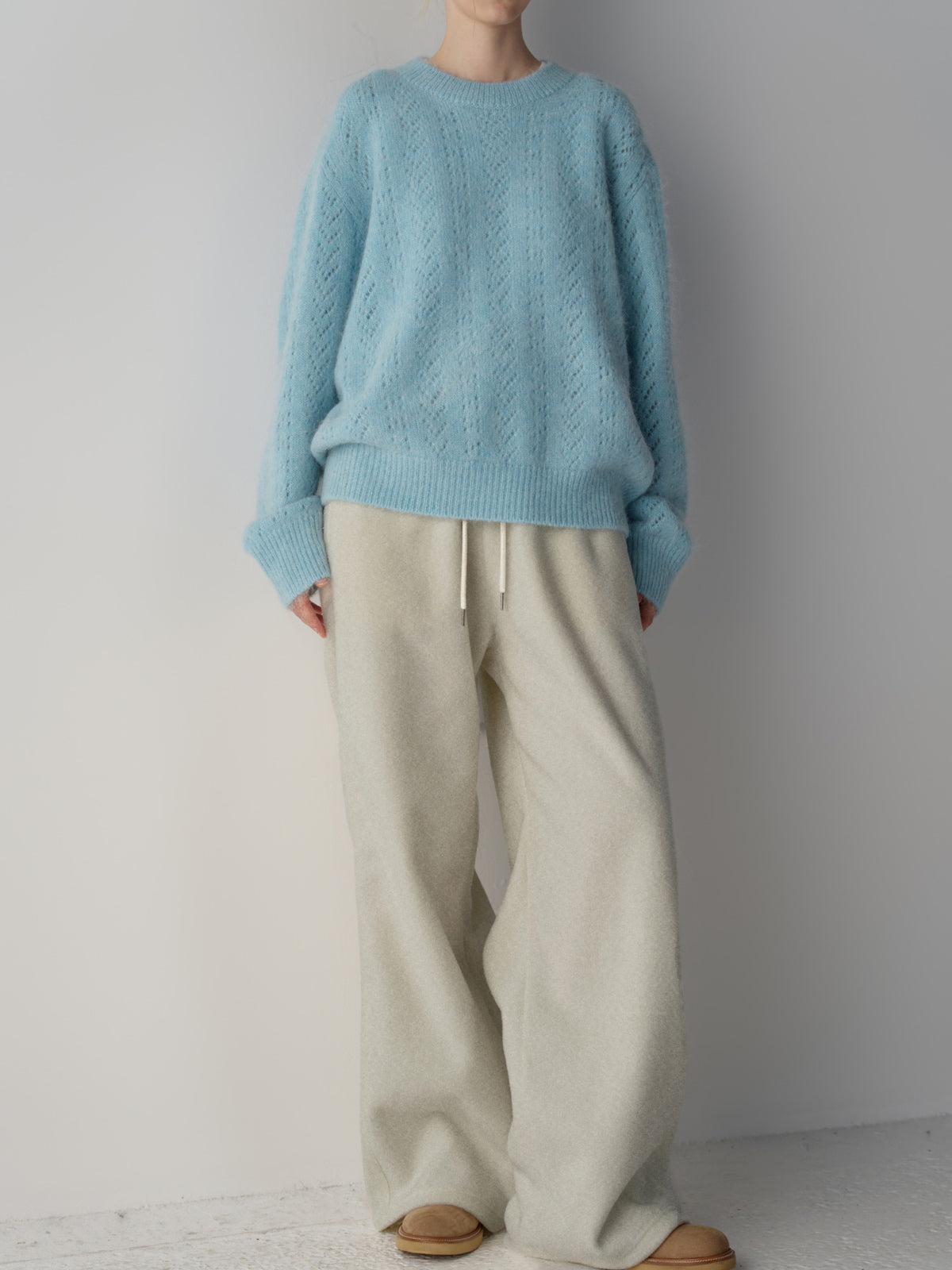 Wool Fleece Banding Pants_oatmeal
