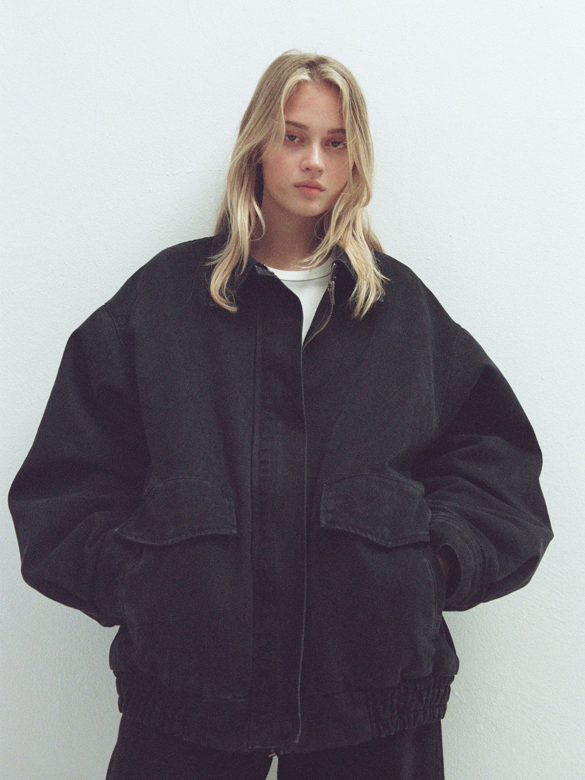 Overfit Vintage Cotton Blouson_Blue Charcoal