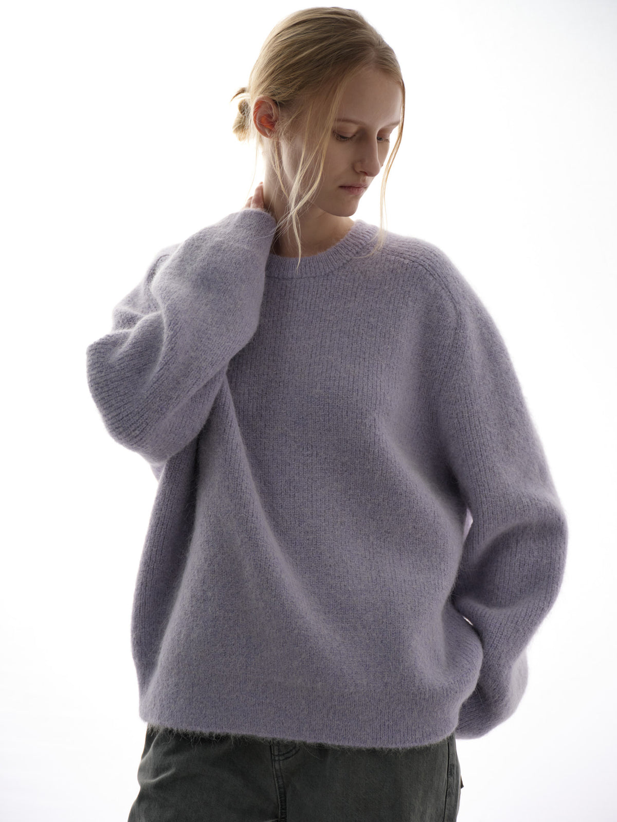 Alpaca Pullover Sweater_pastel purple
