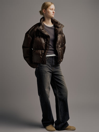 Stitch Goose Down Crop Padding_brown