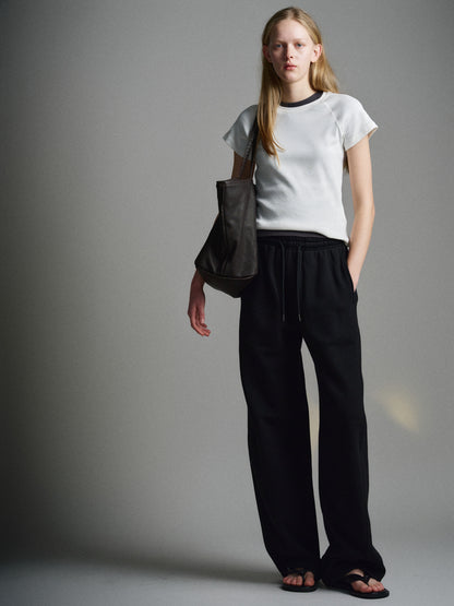 Curved Sweat Pants_black