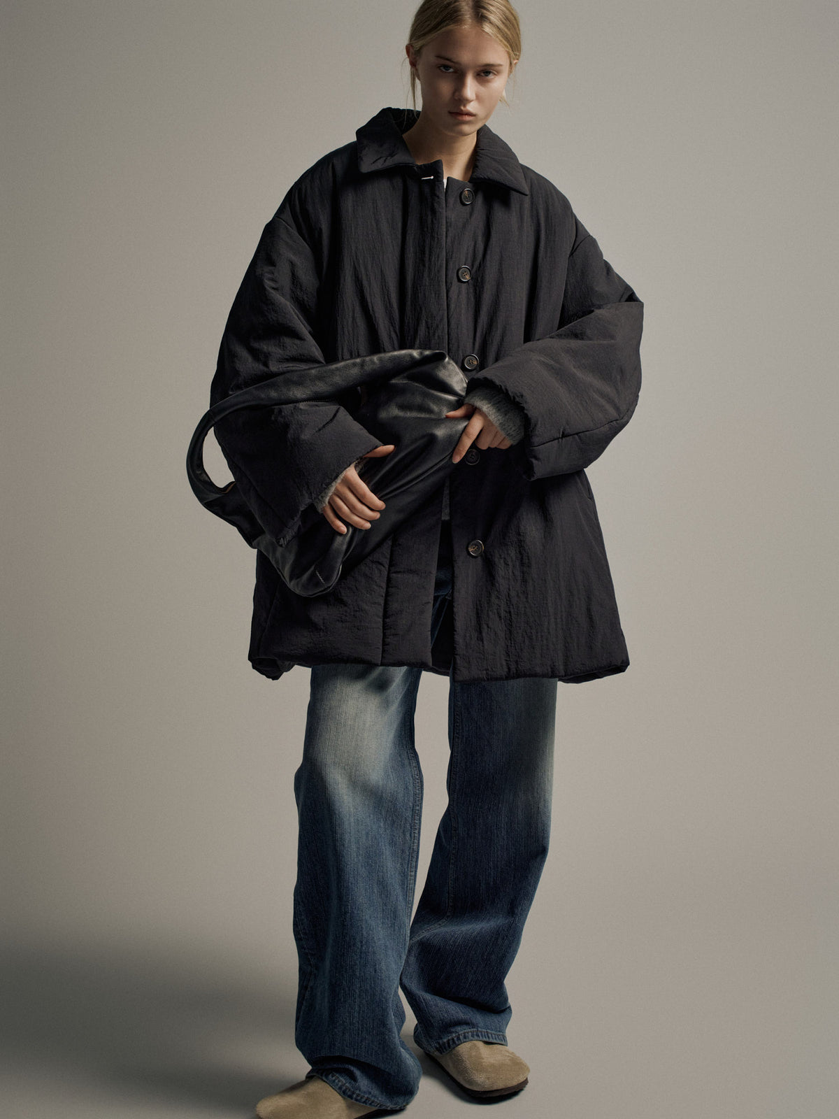 Padded Half Coat_black