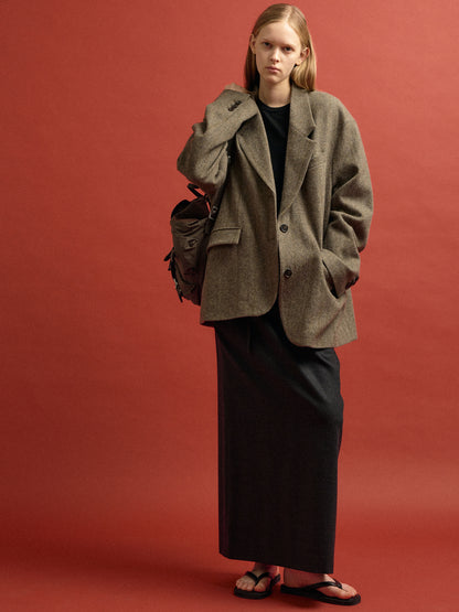 Shetland Wool Jacket_multi brown
