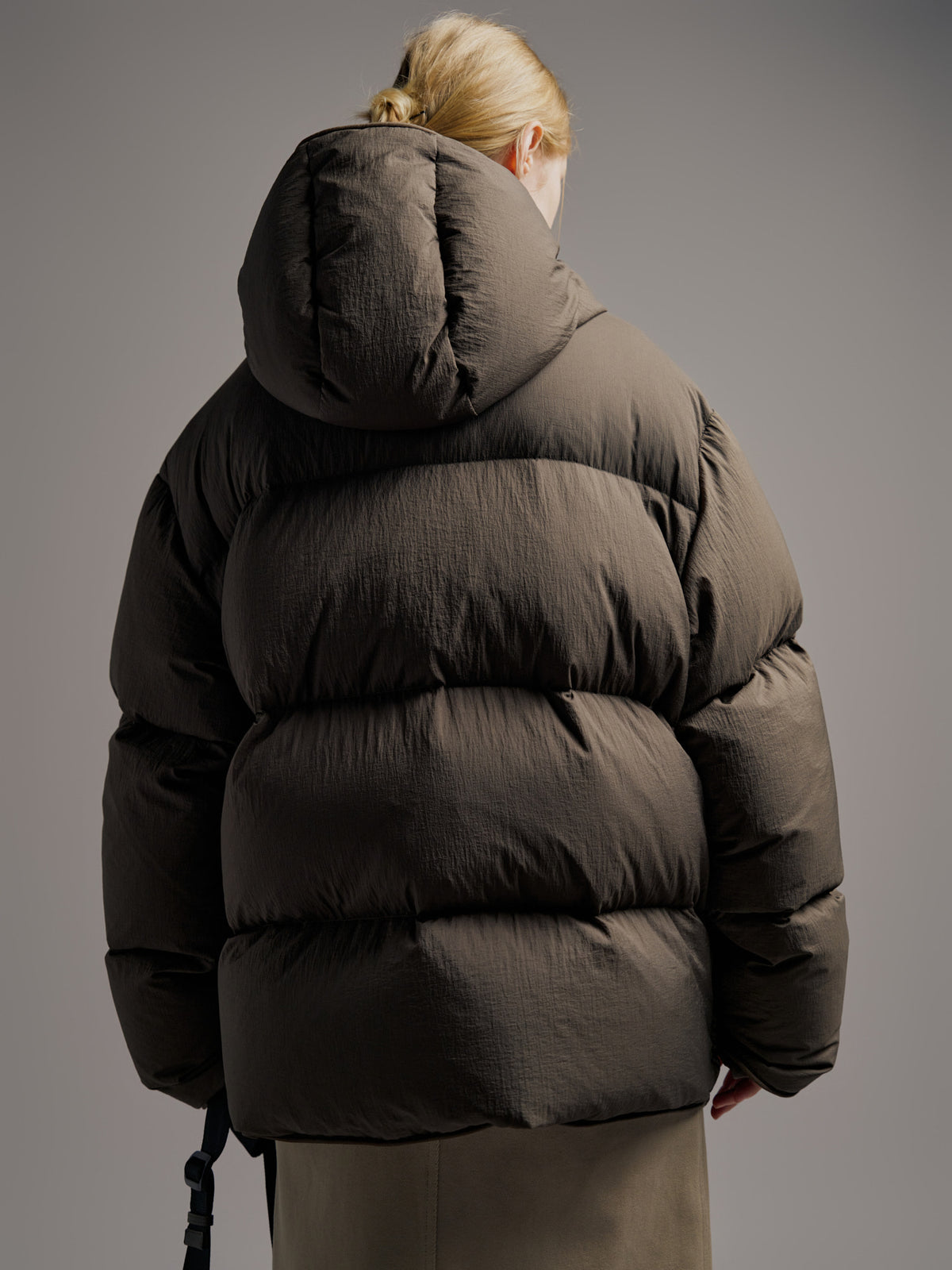 Goose Down Hooded Puffer_brown