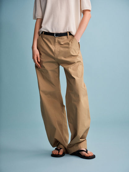Round Curved Pants_almond beige