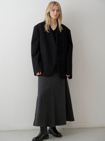 Minimal Collarless Jacket_black