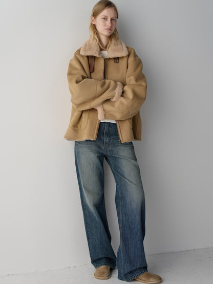 Lambswool Suede Mustang_beige