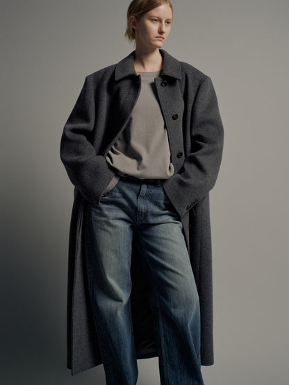 Cashmere Straight Mac Coat_charcoal