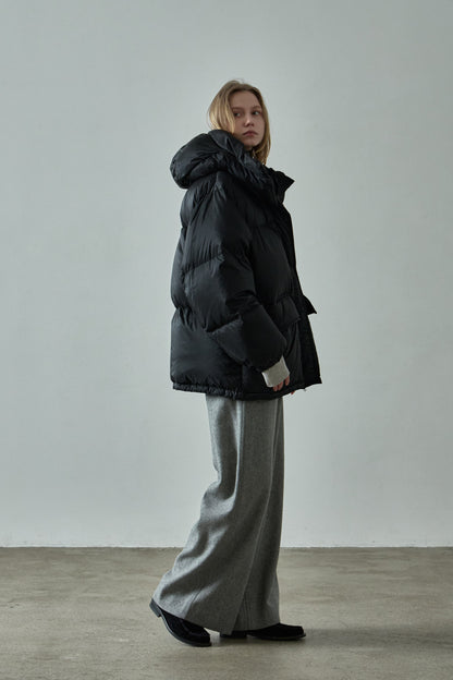 Goose down half padded_black
