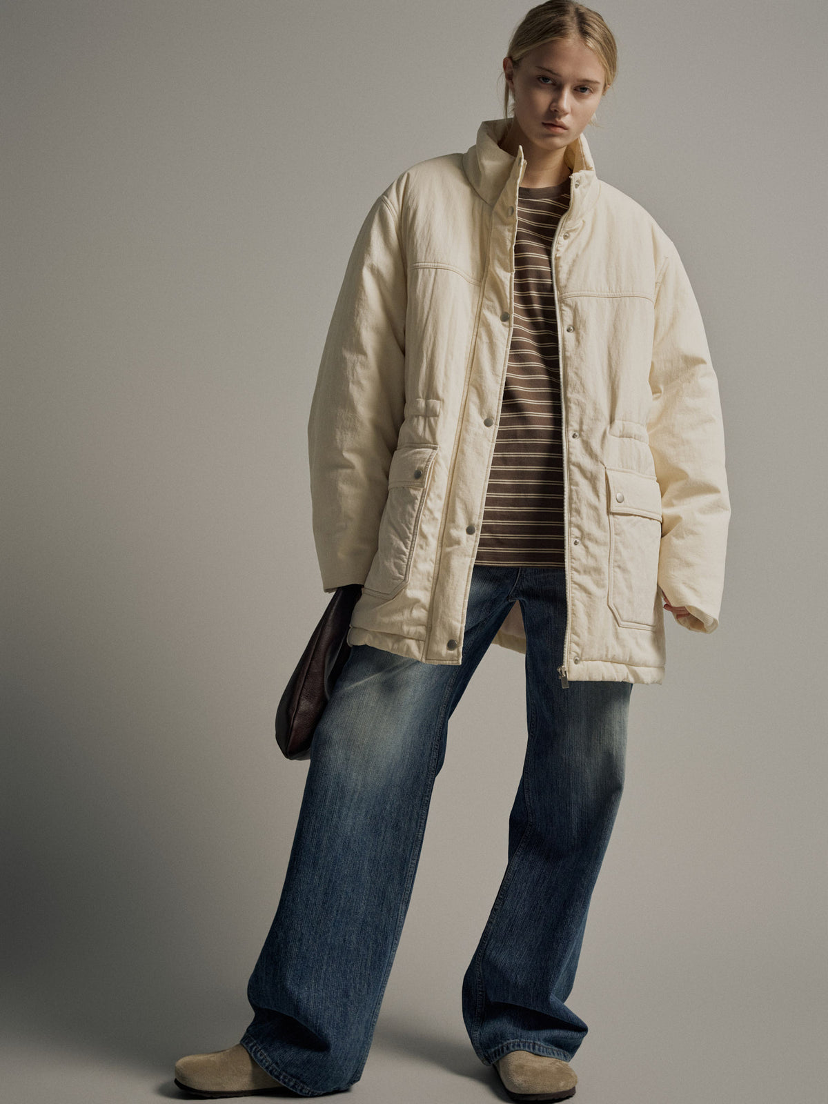 Vintage Padded Jumper_ivory