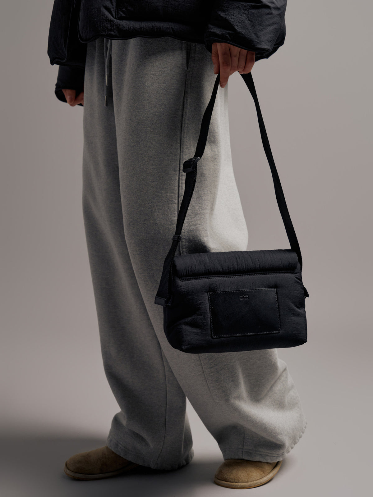 Curved Warm Sweatpants_melange grey