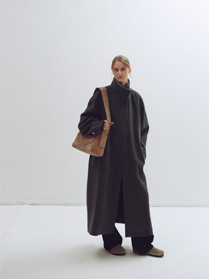Cashmere High-neck Coat_charcoal