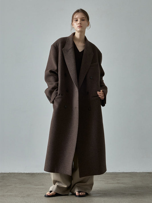 Cashmere Double Coat_melange brown