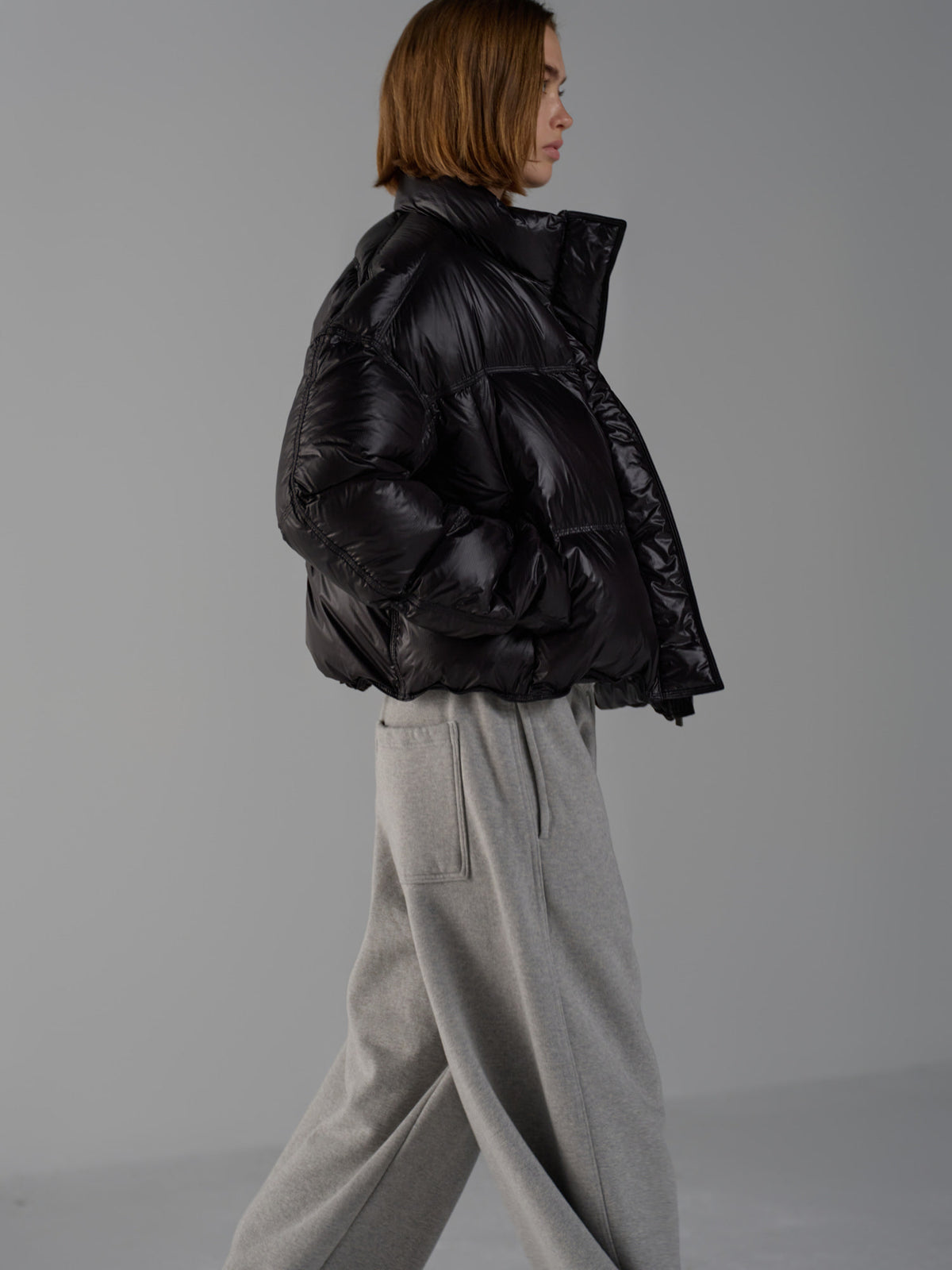 Curved Warm Sweatpants_melange grey