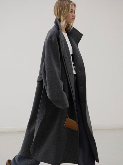 Cashmere High-neck Coat_charcoal