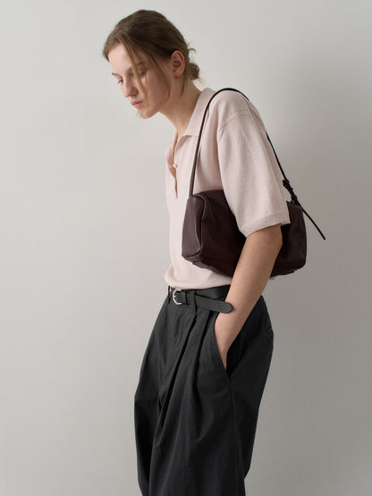 Vintage Cotton Two-Tuck Wide Pants_charcoal