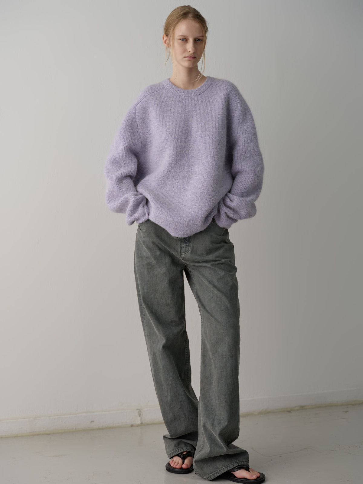 Alpaca Pullover Sweater_pastel purple