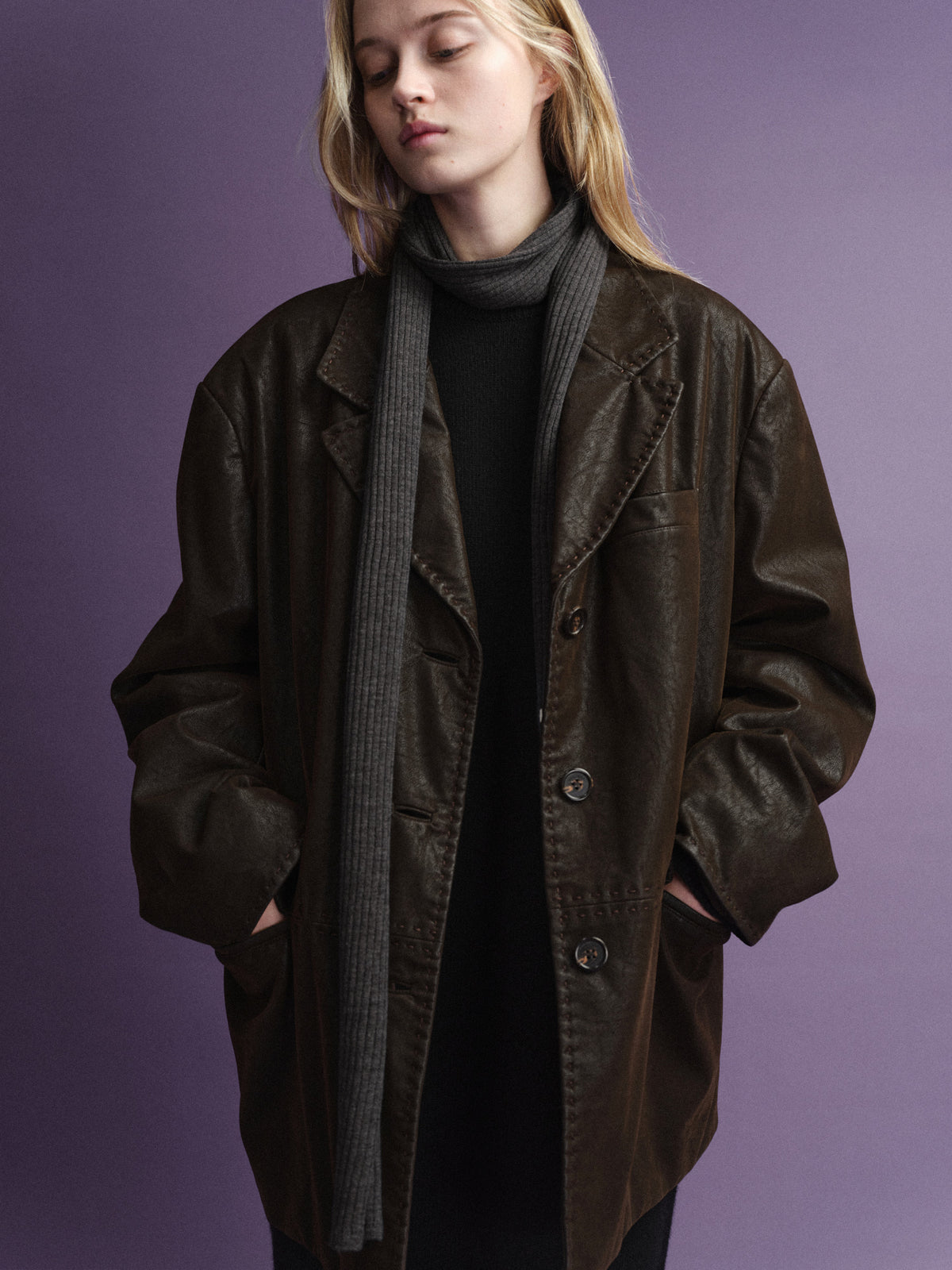 Heritage Padded Leather Jacket_brown