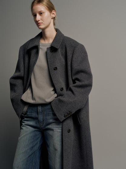 Cashmere Straight Mac Coat_charcoal
