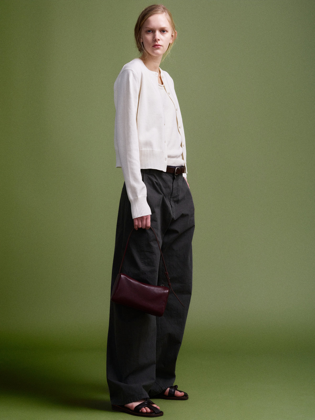 Cotton Minimal Cardigan_ivory