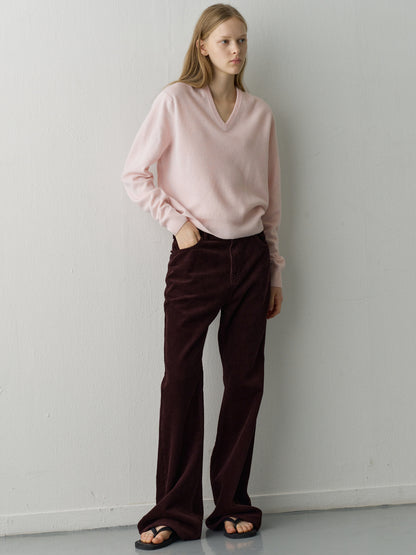 [12/1 Pre-order] Corduroy Bootcut Pants_burgundy