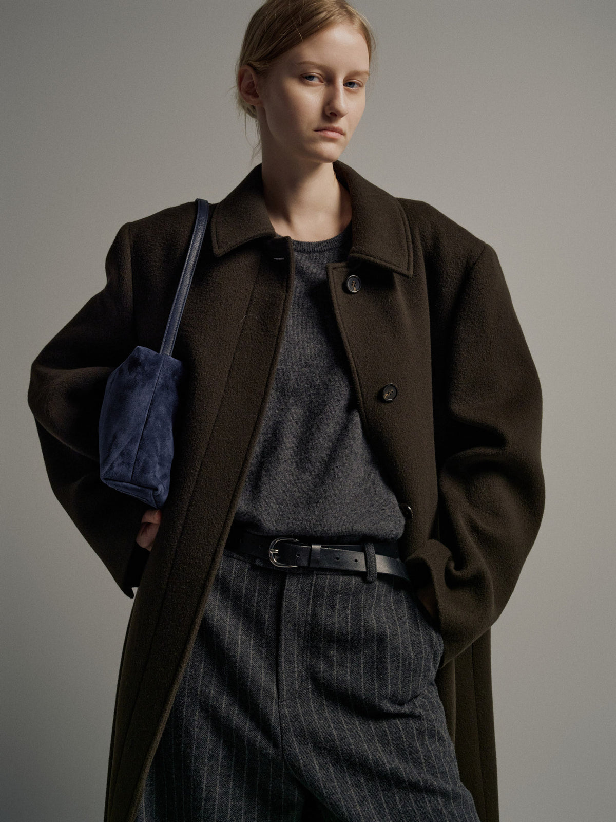 Relaxed Stripe Wool Pants_charcoal