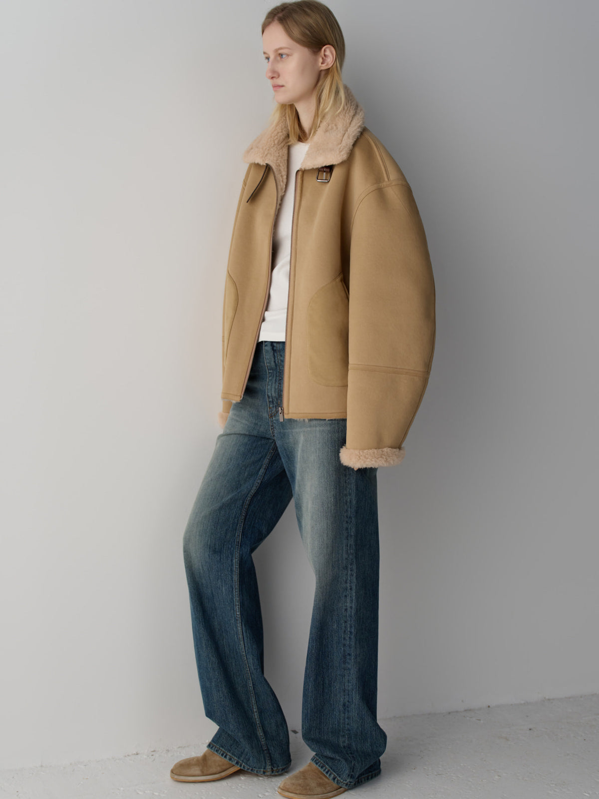 Lambswool Suede Mustang_beige