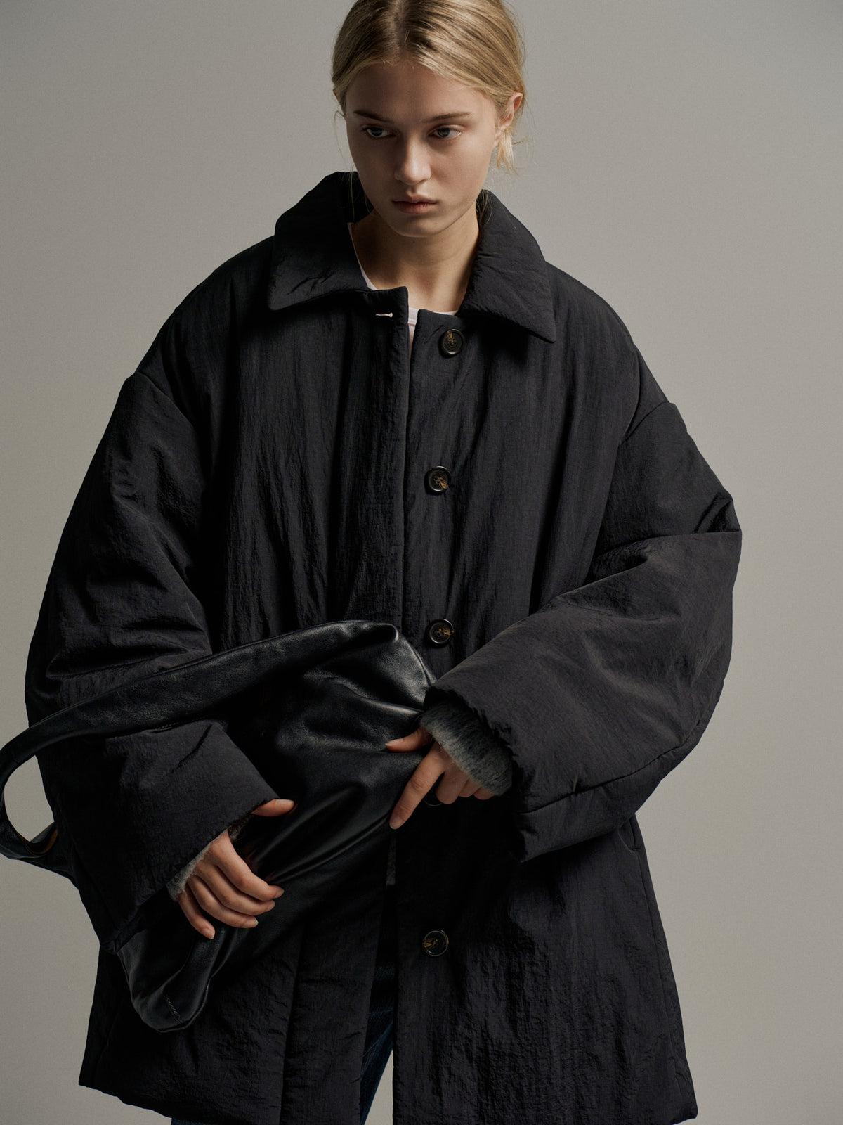 Padded Half Coat_black