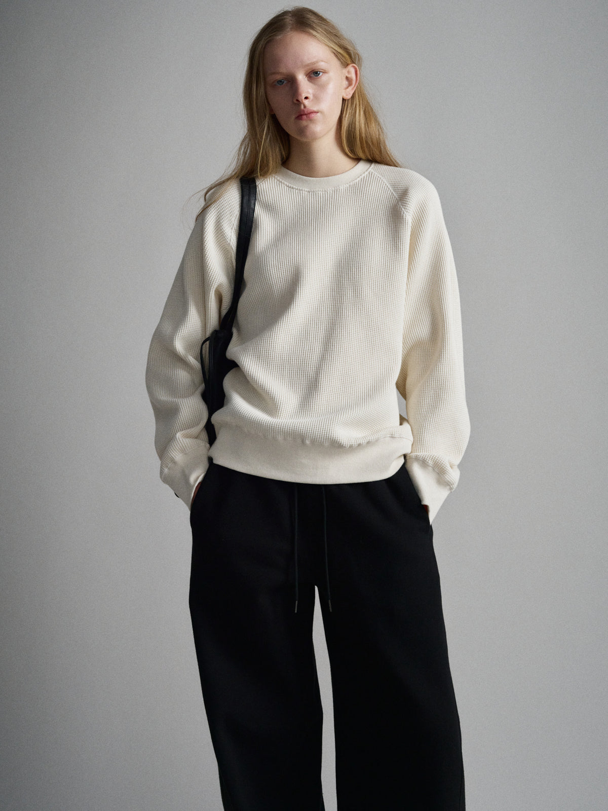 Curved Sweat Pants_black