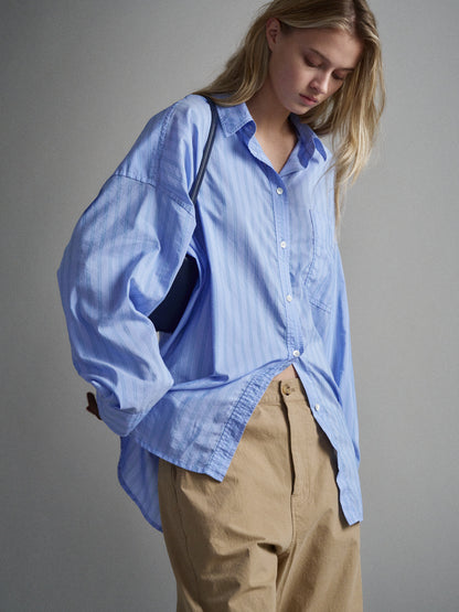 Vintage Stripe Shirt_sky blue