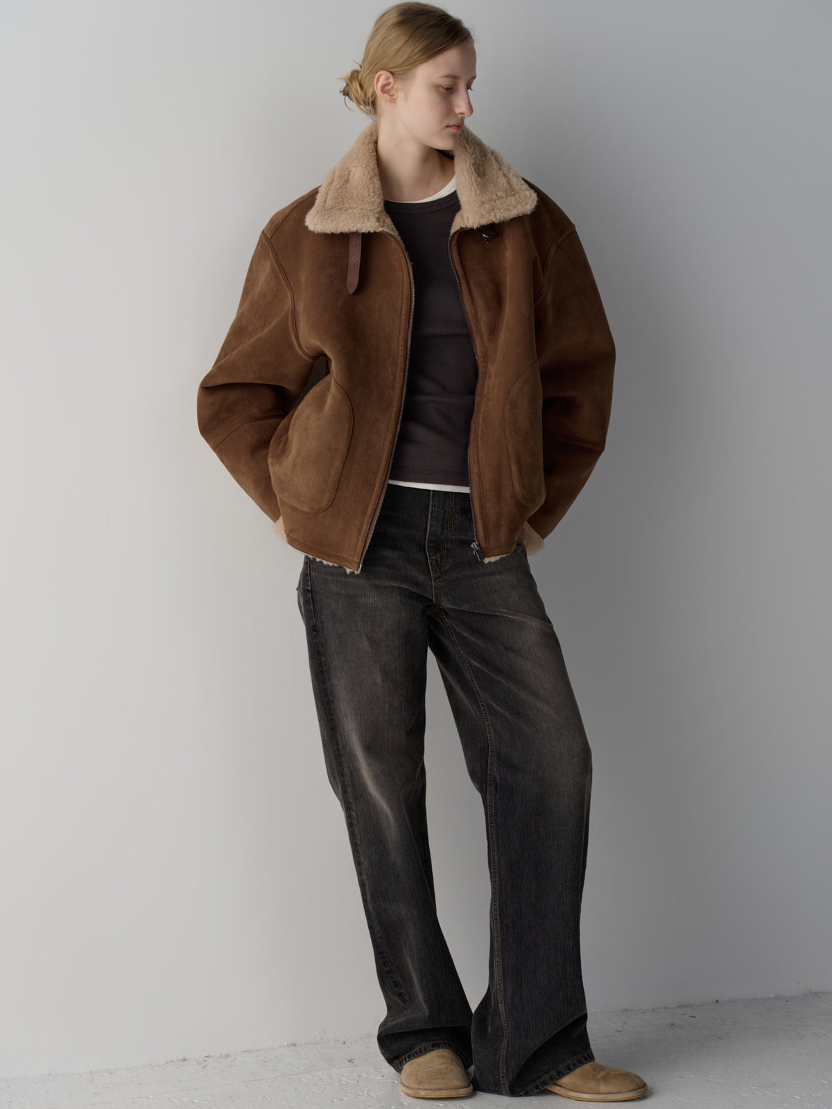 Lambswool suede mustang_camel