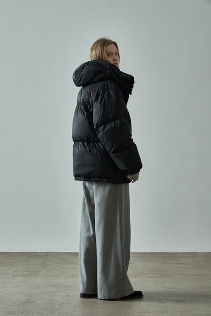 Goose down half padded_black