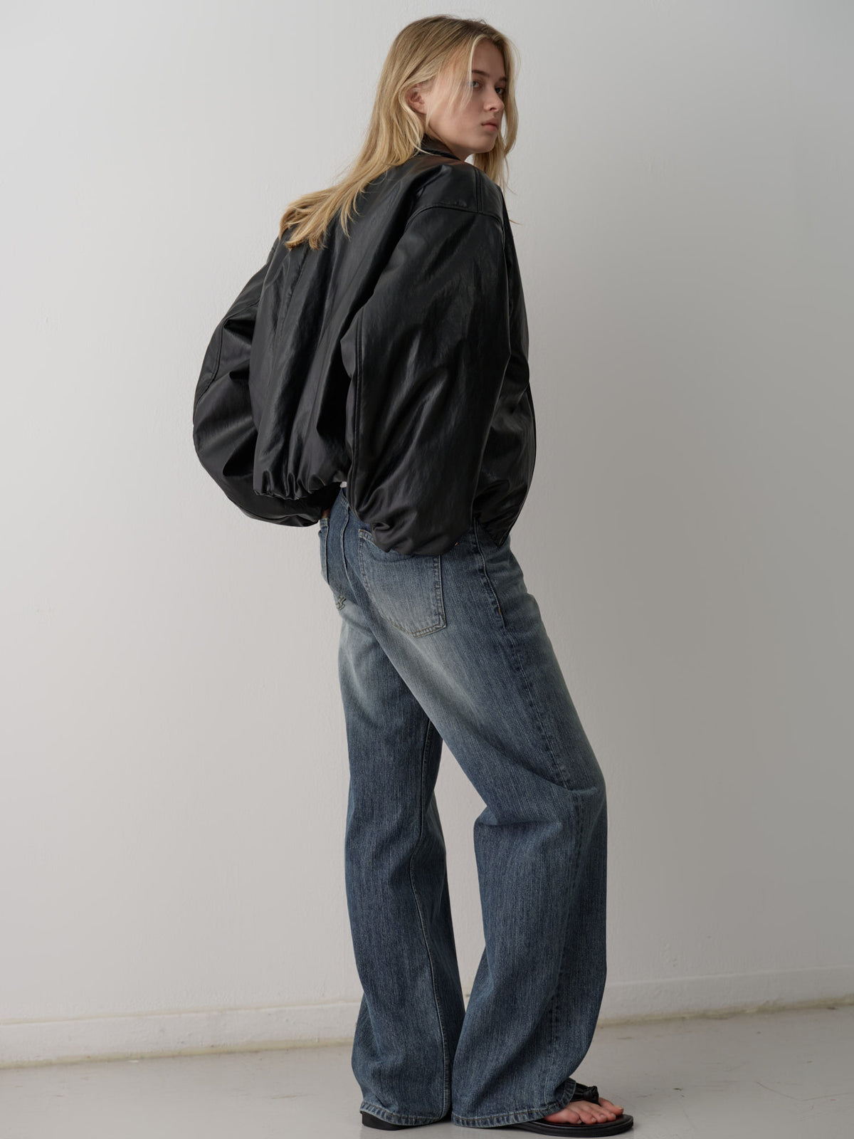 Leather Bomber Jacket_black